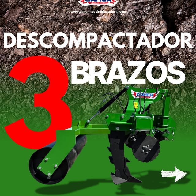 🌱 Descompactador Gaher de 3 Brazos + Discos...